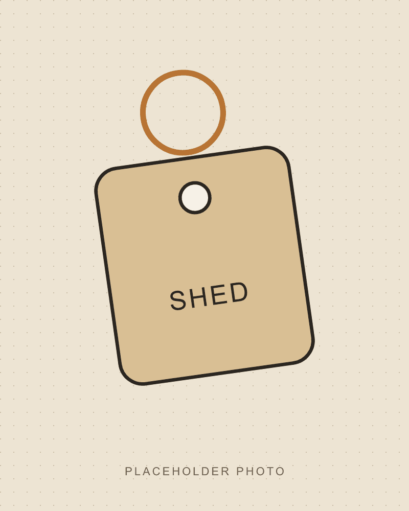 Key tag with brass split ring, detail