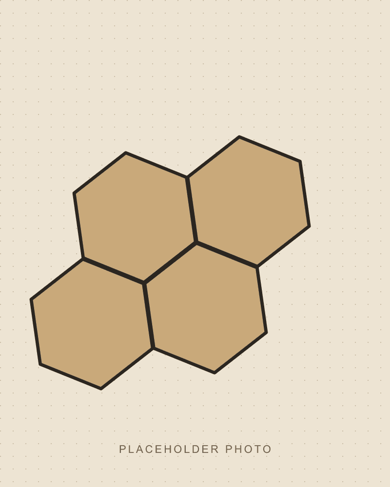 Hex coasters stacked, detail of the engraved grid